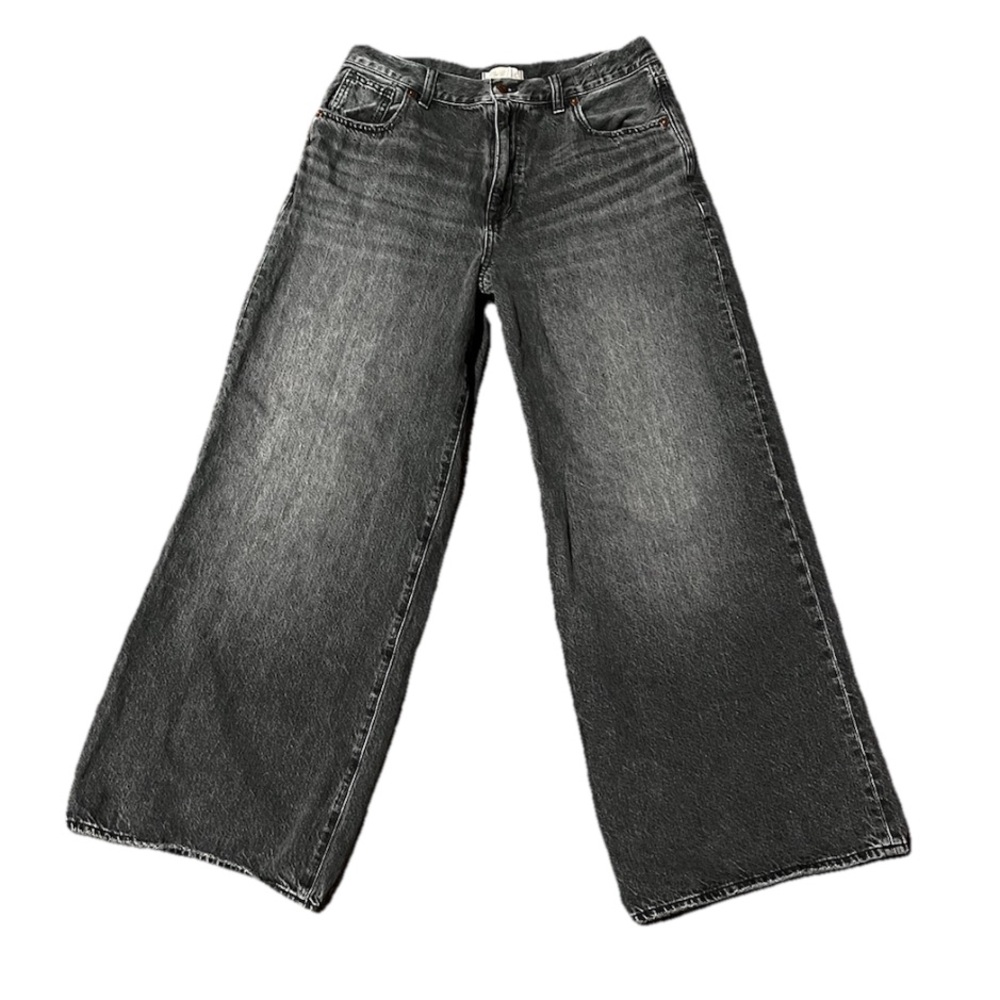 Faded black madewell super wide leg jeans size 30